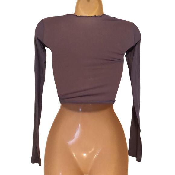 Danskin Light Purple Semi Sheer Dance Crop Top One Size - Picture 2 of 4